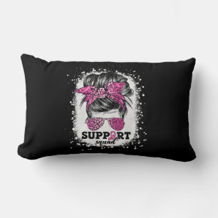 Support Squad Messy Bun Pink Ribbon Breast Cancer Kussen