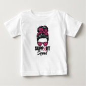 Support Squad Messy Bun Pink Warrior Breast Cancer (Voorkant)