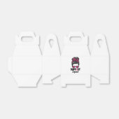 Support Squad Messy Bun Pink Warrior Breast Cancer Bedankdoosjes (Uitgevouwen)