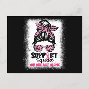 Support Squad Messy Bun Pink Warrior Breast Cancer Briefkaart