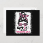 Support Squad Messy Bun Pink Warrior Breast Cancer Briefkaart (Voorkant / Achterkant)