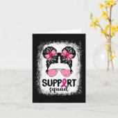 Support Squad Messy Bun Pink Warrior Breast Cancer Kaart (Gele Bloem)