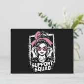 Support Squad Messy Bun Pink Warrior Breast Cancer Kaart (Staand voorkant)
