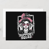 Support Squad Messy Bun Pink Warrior Breast Cancer Kaart (Voorkant / Achterkant)
