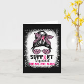 Support Squad Messy Bun Pink Warrior Breast Cancer Kaart (Gele Bloem)