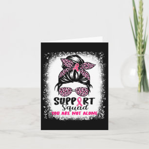 Support Squad Messy Bun Pink Warrior Breast Cancer Kaart