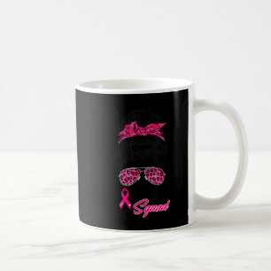 Support Squad Messy Bun Pink Warrior Breast Cancer Koffiemok
