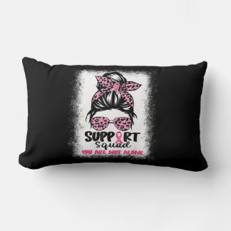 Support Squad Messy Bun Pink Warrior Breast Cancer Kussen