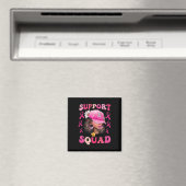 Support Squad Messy Bun Pink Warrior Breast Cancer Magneet (Insitu (Vaatwasser))