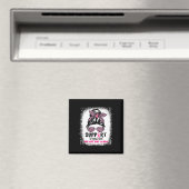Support Squad Messy Bun Pink Warrior Breast Cancer Magneet (Insitu (Vaatwasser))