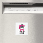 Support Squad Messy Bun Pink Warrior Breast Cancer Magneet (Insitu (Vaatwasser))