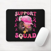 Support Squad Messy Bun Pink Warrior Breast Cancer Muismat (Met muis)
