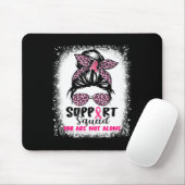 Support Squad Messy Bun Pink Warrior Breast Cancer Muismat (Met muis)