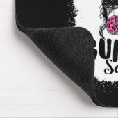 Support Squad Messy Bun Pink Warrior Breast Cancer Muismat (Hoek)