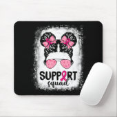 Support Squad Messy Bun Pink Warrior Breast Cancer Muismat (Met muis)