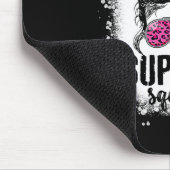 Support Squad Messy Bun Pink Warrior Breast Cancer Muismat (Hoek)