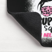 Support Squad Messy Bun Pink Warrior Breast Cancer Muismat (Hoek)