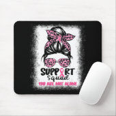 Support Squad Messy Bun Pink Warrior Breast Cancer Muismat (Met muis)