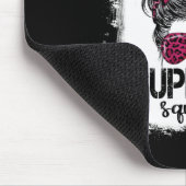 Support Squad Messy Bun Pink Warrior Breast Cancer Muismat (Hoek)