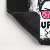 Support Squad Messy Bun Pink Warrior Breast Cancer Muismat (Hoek)
