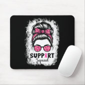 Support Squad Messy Bun Pink Warrior Breast Cancer Muismat (Met muis)
