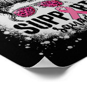 Support Squad Messy Bun Pink Warrior Breast Cancer Poster (Hoek)