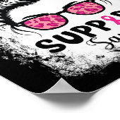Support Squad Messy Bun Pink Warrior Breast Cancer Poster (Hoek)