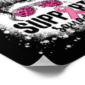 Support Squad Messy Bun Pink Warrior Breast Cancer Poster (Hoek)