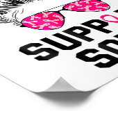 Support Squad Messy Bun Pink Warrior Breast Cancer Poster (Hoek)