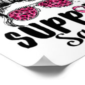 Support Squad Messy Bun Pink Warrior Breast Cancer Poster (Hoek)