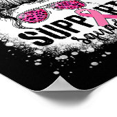 Support Squad Messy Bun Pink Warrior Breast Cancer Poster (Hoek)