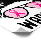 Support Squad Messy Bun Pink Warrior Breast Cancer Poster (Hoek)