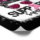 Support Squad Messy Bun Pink Warrior Breast Cancer Poster (Hoek)
