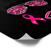 Support Squad Messy Bun Pink Warrior Breast Cancer Poster (Hoek)