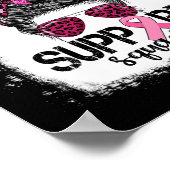 Support Squad Messy Bun Pink Warrior Breast Cancer Poster (Hoek)
