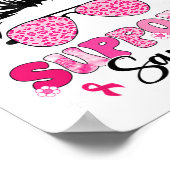 Support Squad Messy Bun Pink Warrior Breast Cancer Poster (Hoek)