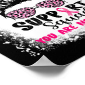 Support Squad Messy Bun Pink Warrior Breast Cancer Poster (Hoek)