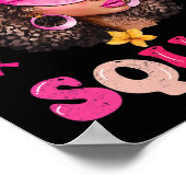 Support Squad Messy Bun Pink Warrior Breast Cancer Poster (Hoek)