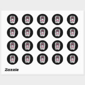 Support Squad Messy Bun Pink Warrior Breast Cancer Ronde Sticker (Vel)