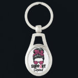 Support Squad Messy Bun Pink Warrior Breast Cancer Sleutelhanger<br><div class="desc">Support Squad Messy Bun Pink Warrior Breast Cancer</div>