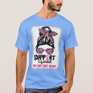 Support Squad Messy Bun Pink Warrior Breast Cancer T-shirt