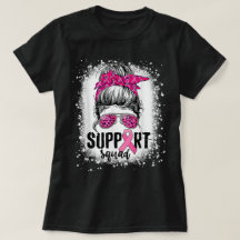 Support Squad Messy Bun Pink Warrior Breast Cancer