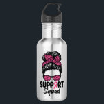 Support Squad Messy Bun Pink Warrior Breast Cancer Waterfles<br><div class="desc">Support Squad Messy Bun Pink Warrior Breast Cancer</div>