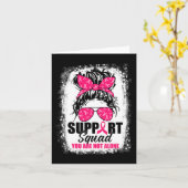 Support Squad Messy Bun Warrior Breast Cancer Awar Kaart (Gele Bloem)