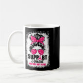 Support Squad Messy Bun Warrior Breast Cancer Awar Koffiemok (Links)