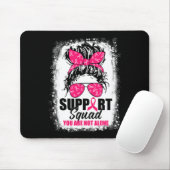 Support Squad Messy Bun Warrior Breast Cancer Awar Muismat (Met muis)