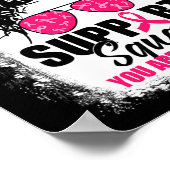 Support Squad Messy Bun Warrior Breast Cancer Awar Poster (Hoek)