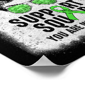 Support Squad Messy Bun Warrior Green Mental Healt Poster (Hoek)