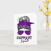 Support Squad Messy Bun Warrior Heimerheimer Aware Kaart (Gele Bloem)