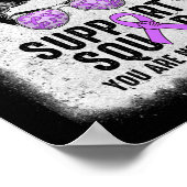 Support Squad Messy Bun Warrior Paarse Epilepsy Aw Poster (Hoek)